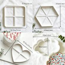 Geometric & Heart Cloud Polymer Clay Molds, Large Soft Clay Molds, Suitable For DIY Jewelry Trays, Accessory Dishes And Home Decor - Geometry - View 7