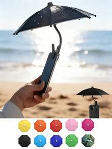 Mini Outdoor Phone Sunshade Umbrella With Universal Clip, Anti-Glare Sunshade Cover, UV Protection, Essential For Outdoor Activities, Suitable For All Smartphones, Protects Phone From Rain And Sunlight, Travel Essential, Outdoor Sports, Learning, Beach Travel, Holiday Essential - Multicolor - View 6