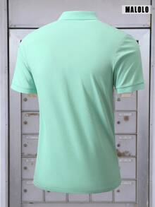 經典薄荷綠男士短袖 Polo 衫，純色極簡設計，適合日常與度假休閒穿著，送給他的運動好禮 - 薄荷綠 - 查看 5