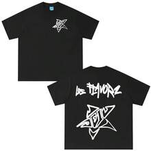 Rapper Dei V Los Flavorz 2025 T-Shirts, Men's And Women's Clothing, Short-Sleeved Hip Hop T-Shirt, Casual Cotton T-Shirts Of High Quality. - Black - View 1