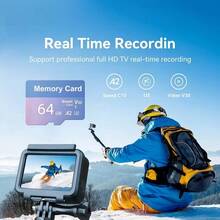 1pc Memory Card 256GB/128GB/64GB/32GB, Small Capacity TF Flash Card, Suitable For Tablet/Camera/Phone/Laptop/Desktop/Car Audio/Game Console/Audio Device - Securely Store Your Files - Blue-purple - View 2