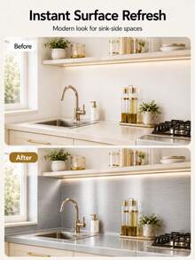 Giấy bạc nhôm tự dính 40cm x 2-4m, chống thấm nước và chịu nhiệt, nhãn dán chống dầu mỡ cho bồn rửa/tủ/ngăn kéo nhà bếp, phụ kiện bồn rửa nhà bếp. - Chải - Xem 4