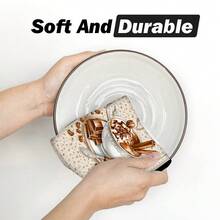 2/4/6pcs Set, Dish Towel, Kitchen Towel, Coffee Croissant Chocolate Pattern Printed Tea Towel, Dish Cloth, Cleaning Cloth, 40cm*60cm Soft Absorbent Drying Cloth, Kitchen Decor, Table Decor, Home Goods, Used For Kitchen Wiping Cookware Or Holiday Gift, Gift For Mom, Housewarming Gift, Reusable Kitchen Cleaning Cloth - Multicolor - View 10