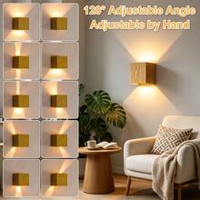 Waterproof Outdoor Wall Light LED Lighting Outdoor Square Aluminum Material Natural Wood/Walnut/Black Up And Down Lighting Wall Lamp Home Outdoor Waterproof Street Light Home Decor Indoor Decor House Garden Lighting Wall Lamp Suitable For Outdoor Balcony/Courtyard/Garden/Stairs/Street/Yard/Living Room/Bedroom/Kitchen/Bathroom/Corridor/Hallway - Waterproof Square LED Wall Light - View 13