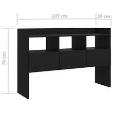 vidaXL Sideboard With 3 Drawers And 3 Compartments, Chest Of Drawers, Sideboard, Cabinet, Side Cabinet, Multi-Purpose Cabinet, Freestanding Cabinet, Oak/Black, 105x30x70cm, Engineered Wood - Oak Black - View 3