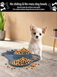 No Mess Non Slip Pet Feeder Bowls Stainless Steel Dog Cat Food Water Dish With Spill Proof Silicone Mat Easy Clean Pet Feeding Bowl For Puppy Small Medium Sized Pets Grey - Large Capacity - View 10