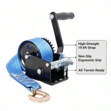 Manual Crank Hoist 19.6FT For Boat Trailer ATV Towing, 800LBS Capacity 3.1:1 Gear Ratio Black Shell Two-Way Ratchet Portable Pulling Tool Heavy Duty Steel Construction-XY795951 - Multicolor - View 6