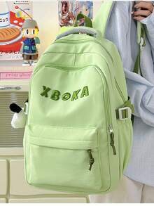 LECEY Casual Versatile Large Capacity Backpack - Green - View 4