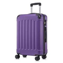 YONSLY Hard Shell Suitcase 16/20/24/28 Inches With 4 360° Wheels Sturdy Double Zipper Combination Lock Mesh Pocket Soft Rubber Handle Travel Suitcase - 紫色 - 查看 1