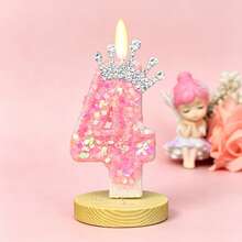 Vela de Número con Brillo Tema Oceánico Creativo (Pieza Única, Números Opcionales 0–9): Disponible en Estilos Azul o Rosa, Decorada con Estrellas de Mar, Conchas, Corona de Strass y Elementos de Sirena o Subacuáticos. Diseño sin Humo, Adecuado para Aniversario de Pareja, Fiesta de 18 Años de Niñas, Baby Shower y Celebración con Tema de Playa de Verano. - Ver 29