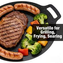 Portable Round Grill Pan, 11.8 Inch Diameter Non-Stick Frying Pan, Suitable For Home And Outdoor Camping, Kitchenware, Black, BBQ Accessories Party, Holiday Essential - Multicolor - View 3