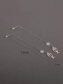 1 Pair Personalized Casual Ins Style Fashion Stainless Steel Hollow Fish Long Ear Hooks Men's Daily Commute Accessory - Little Fish - View 5