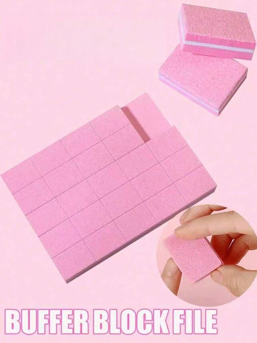 100 piezas de bloques pulidores de uñas mini, adecuados para uñas acrílicas y naturales, bloques de pulido de gran capacidad de 100/180 granos, limas de uñas profesionales para manicura