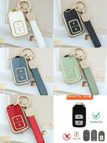 1pc 2-Button TPU Car Key Fob Shell Suitable For Civic, Accord, Vezel, CR-V, HR-V, CR-Z, Fit, Freed, Jade, XRV And Other Models Accessories - Single Pack - View 11
