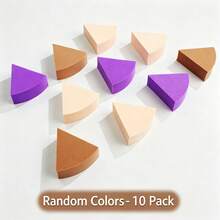 BLUETHIN Fan-Shaped Sponge Puff Random 5/10/15pcs, Latex-Free Mixed Color Sponge And Makeup Puff Suitable For Liquid Foundation, Powder And Concealer. Suitable For All Skin Types - Multicolor - View 8