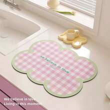 1pc,Kitchen Draining Mat Household Dining Table Mat Absorbent Mat Countertop Tableware No-Wash Dining Table Mat Bowl And Plate Drying Mat - Multicolor - View 3