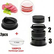 1pc Non-Stick Burger Press Mold | Beef, Cheese, Vegetable Burger Maker, Includes 100 Sheets Of Silicone Paper, Suitable For Grilling, Frying And Baking - Multicolor - View 17