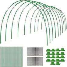36 piezas de aros de jardín, aros de invernadero túnel de cultivo 6 juegos de aros de jardín de 8 pies de largo de fibra de vidrio sin óxido, aros de cama de jardín para plantas, marco de aros de jardín para malla de jardín, camas elevadas, tela de cobertura de filas - Aros de jardín - Ver 6