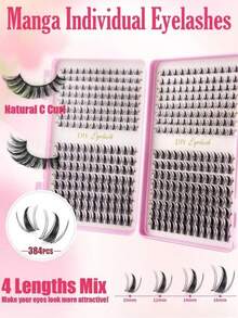 LIMEIKAI 320pcs/32 Rows Cartoon Eyelashes Set, Includes Various Styles Such As Cartoon Eyelash Clusters, Anime Eyelash Clusters, Eyelash Extension Clusters, Natural Style Eyelashes, Fairy Style Eyelashes, Single Strand Cartoon Eyelashes Suitable For Beginners - View 3
