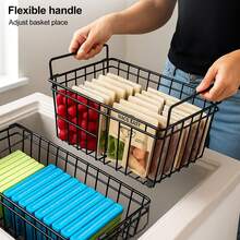 4 Pack Freezer Baskets For Chest Freezers Black Storage Bins With Handles - Black - View 4