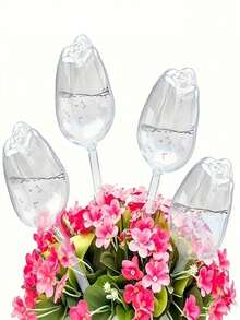 5 pièces Globes d'arrosage automatique en forme de tulipe avec buses de goutte-à-goutte lent. Parfait pour les plantes en pot d'intérieur & d'extérieur et les paniers suspendus. Fournitures de jardin à faible entretien, décoration intérieure idéale et cadeaux de fête pour Thanksgiving et Noël.Articles de jardin - Multicolore - Voir 7