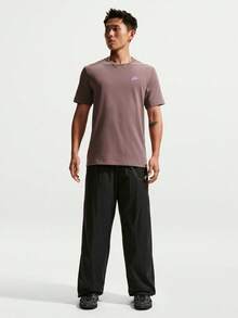 Nike Men's Embroidered Versatile Loose Fit Sports Long Pants For Running, Hiking And Travel - Black - View 6