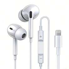 Lightning 接頭有線 EarPods 耳機，內建音樂、通話與音量遙控器，相容 iPhone 14/13/12/11/XR/XS/X/8/7/SE/Pro/Pro Max 有線耳塞 - 查看 1
