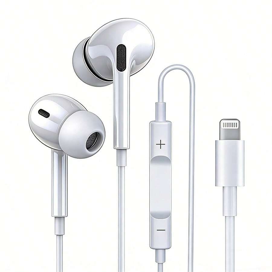 Lightning 接頭有線 EarPods 耳機,內建音樂、通話與音量遙控器,相容 iPhone 14/13/12/11/XR/XS/X/8/7/SE/Pro/Pro Max 有線耳塞 - 查看 1
