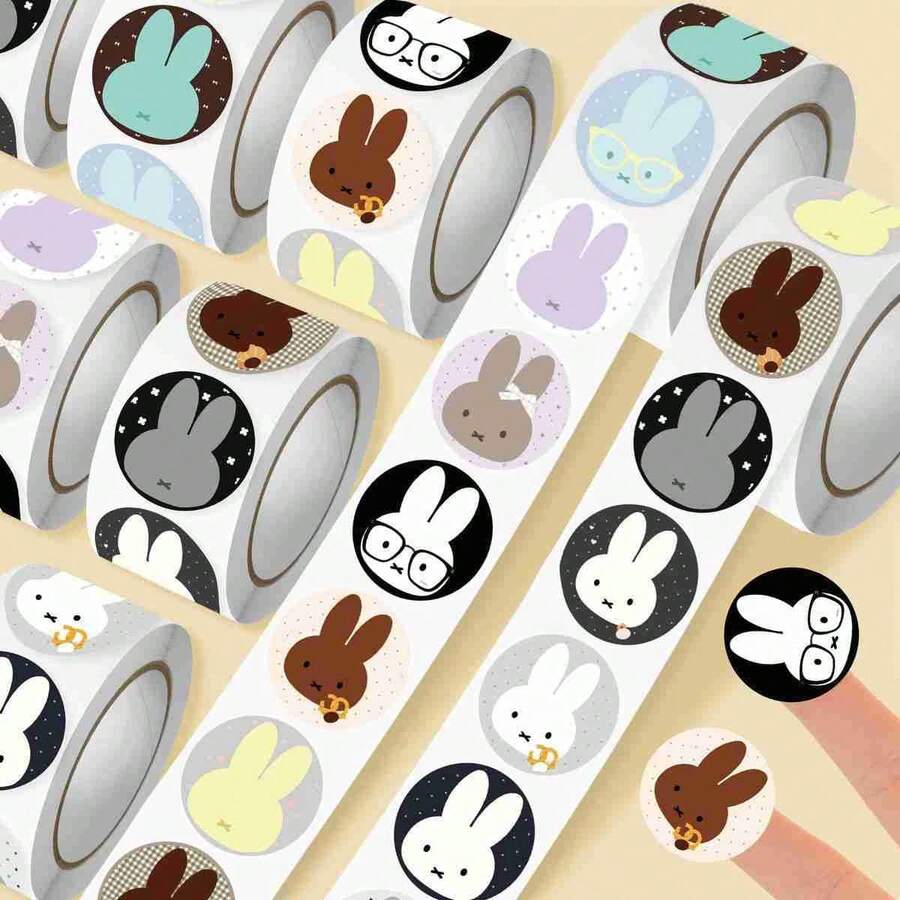 1 Set/500 Sheets 2026 New Miffy Roll Stickers, Suitable For Anime Lovers, Men And Women Sticker Collectors, Applicable For Phone Cases, Decorative Stickers, Anime Conventions, Back To School Season And Holiday Gifts Prizes, Random Styles - Multicolor - View 1