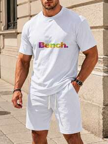 Men Modern Abstract Print T-Shirt Soft Cotton Tee - 白色 - 查看 1