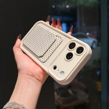 2件組：米色自黏式卡槽手機殼卡夾與黑色波點 TPU 防震全包精準保護手機殼，適用於 Apple - 古董白 - 查看 5
