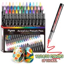 Flysea New Direct Liquid Acrylic Marker Pens, 12-36 Colors Art Fluorescent Marker Set, Opaque Watercolor Pens For Art Students DIY, Back To School - Multicolor - View 2
