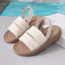 1 Paio di Sandali da Ragazza in Pizzo Beige Morbido con Cinturino Singolo, Suola Morbida Leggera Versatile per Spiaggia, Adatti per Casa, Vacanze, Shopping, Feste e Altro - Beige - Visualizzare 18