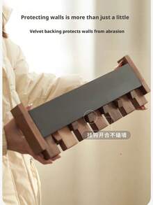 1pc Piano Key Shaped Wooden Wall Mounted Hook Rack, Optional 6/8/10/12 Hooks, Heavy Duty Clothing Hooks, Suitable For Towels, Hats, Clothes, Creative Practical Storage Hooks, Suitable For Home, Bedroom, Bathroom, Hotel, Office - Coffee Brown - View 5