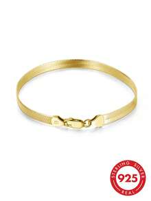 ORSA JEWELS 1件時尚簡約銀色手鍊，適合女性日常配戴 - 金黃色 - 查看 11