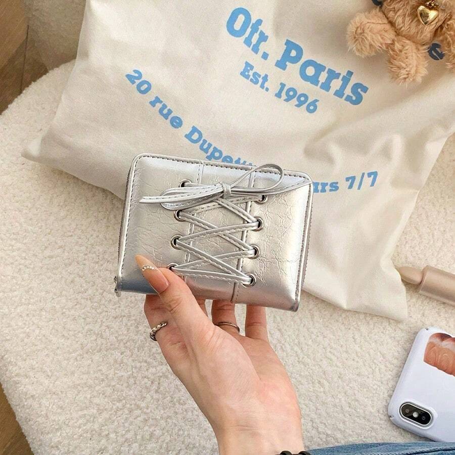Women Wallet & Check Holder - Silver - View 1