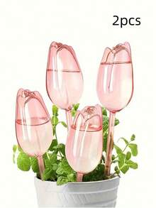 5 pièces Globes d'arrosage automatique en forme de tulipe avec buses de goutte-à-goutte lent. Parfait pour les plantes en pot d'intérieur & d'extérieur et les paniers suspendus. Fournitures de jardin à faible entretien, décoration intérieure idéale et cadeaux de fête pour Thanksgiving et Noël.Articles de jardin - Multicolore - Voir 13