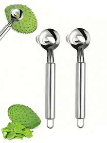2pcs Stainless Steel Tools (Cactus Peeler), Multi-Functional Kitchen Tools, Cactus Peeler, Noodle Cutter & Spoon, Durable And Easy-To-Grip Handle - View 2