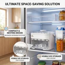 Press-Type Ice Cube Tray With Large Storage Box, 50 Grids 2-Layer Cube Mold With Storage Bin, One-Click Release Ice Press Container And Ball Maker With Scoop For Whiskey Cocktails Coffee Home Kitchen Party, Durable Ice Cube Trays For Home Fridge - View 5