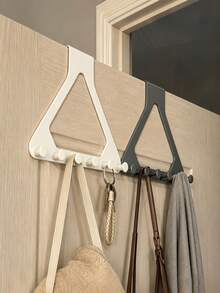 1/2件多功能門鉤毛巾架，直桿設計收納鉤衣帽架，浴室門掛架，省空間免鑽孔，庭院裝飾戶外使用，適用於臥室、浴室、車庫、洗衣房、農舍風廚房、飯店 - 多色 - 查看 1