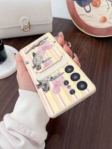 #Pure Android Series# 1pc White TPU Warm Yellow Thin Stripe Floral Turtle Pattern Card Slot 2-In-1 Card Holder Phone Case, Fashionable Personalized Versatile, Full Coverage Protection Dustproof Waterproof Soft Shell Suitable For Versatile Phone Case/Card Holder Phone Case/Interesting Phone Case/Android Phone Case/ Phone Case/ Phone Case/ Phone Case/Suitable For Galaxy/Galaxy S26 S25 S24 S23 S22 S21 S20 Plus Ultra FE Case/Galaxy A56 A55 A54 4G 5G Case - Multicolor - View 5