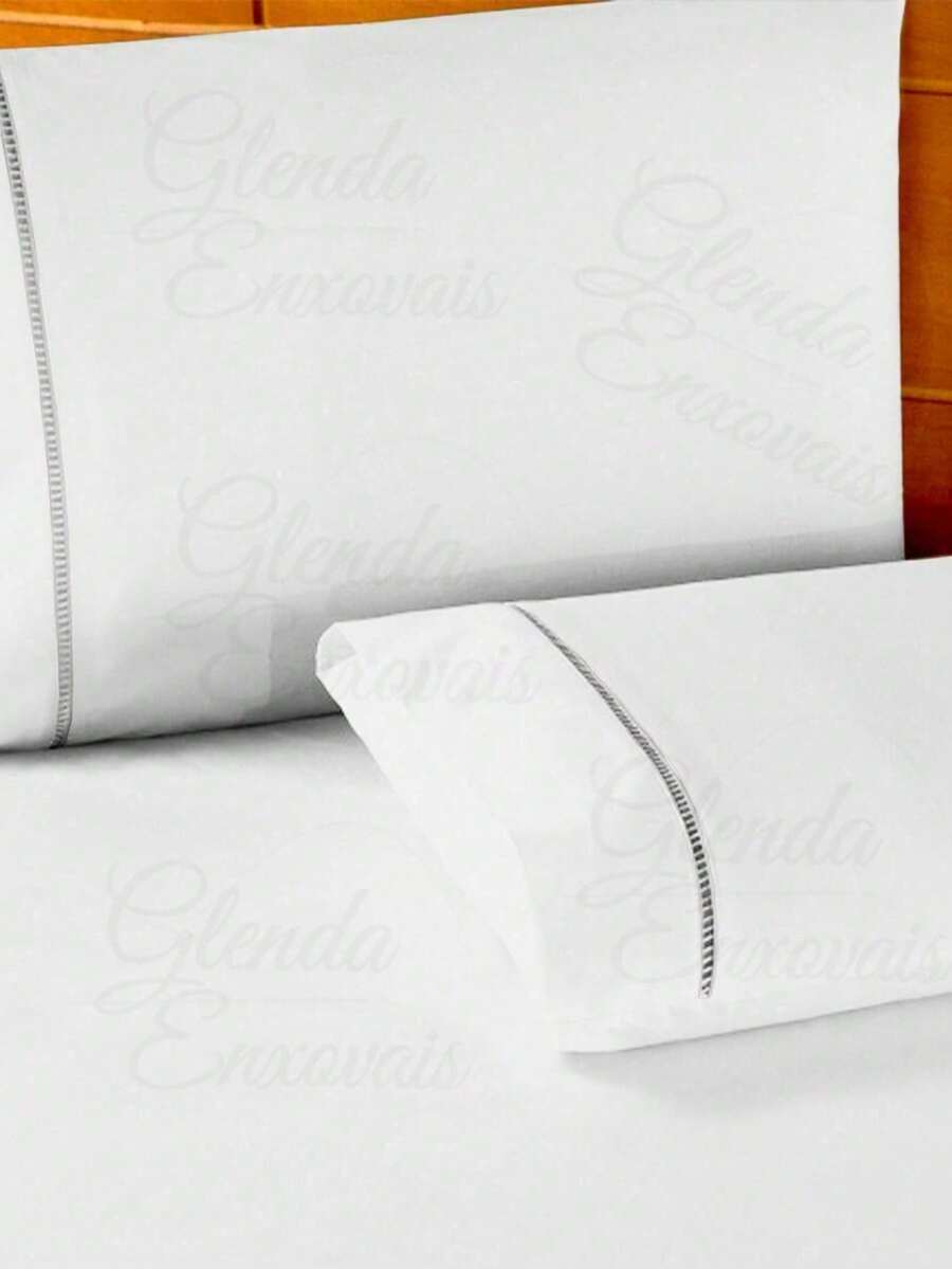 Set Of 6 Pillowcases With 400 Thread Count Hemstitch - FP - 白色 - 查看 1