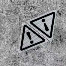 2pcs Triangle Stickers; Rhombus & Exclamation Mark Design - Colorful, Suitable For Motorcycles, Cars, Bicycles - High Adhesion Stickers; Helmet Stickers, Vehicle Visibility, Sign Style. - A - View 1
