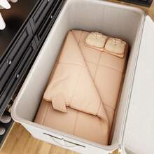 Dual-Purpose Home Storage Bin, Thickened Foldable Linen Storage Box With Lid, Stackable Dust-Proof Container, Suitable For Snacks, Clothes, Toys, Kitchen, Pantry, Bedroom Storage And Organization - Beige - View 4