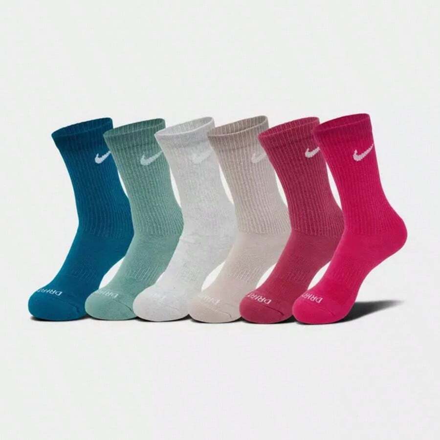 Nike Everyday Plus Cushioned Crew Training Socks (6-Pack) Sweet Beet/Cannon/Glacier SX6897-908 - 藍灰紅 - 查看 1