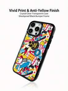 Miniso 1pc Star Wars Authorized 2-In-1 Acrylic Frame Anti-Drop Creative Raised Camera Cartoon Protective Pattern Thick Anti-Drop Protective Case Compatible With Apple 17 ProMax/Air, 16 Series, 11/12/13/14 Plus/XR/7/8 Plus/15 ProMax - Black - View 5