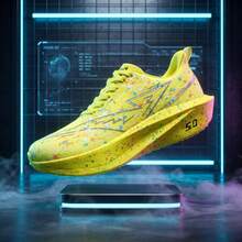 Teenager Comfortable Versatile Shock-Absorbing Technology Professional Training Student Running Shoes Sports Casual Shoes Glow-In-The-Dark Running Shoes - Yellow - View 1