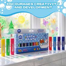 Baff Paints Activity Set,10 Washable Bath Paint Sticks,Colouring For All Surface With Vivid Colors Water Proof,Vibrant Colors,Easy Clean,Fast Dry Action,Can Be Used On Bathroom Tiles, Floors, Glass, Ceramics And Other Surfaces - Sets - View 5