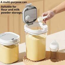 Flip-Top Sealed Storage Jar With Measuring Spoon, Transparent Plastic Material, Excellent Sealing Performance, Suitable For Storing Grains, Spices, Milk Powder, Etc., Ideal For Kitchen, Pantry And Travel, Food Container, Plastic Container With Lid, Storage Box, Dispensing Box, Travel, Milk Powder Box, Kitchen Supplies - Multicolor - View 12
