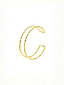 4pcs/Set Minimalist Metal Arm Cuff Bracelets, Adjustable Arm Rings, Suitable For Daily Wear, Street Style And Vacation - Gold - View 3
